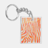 Zebra Oranje en wit afdrukken Sleutelhanger (Voorkant Links)