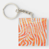 Zebra Oranje en wit afdrukken Sleutelhanger (Voorkant)