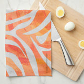 Zebra Oranje en wit afdrukken Theedoek (Quarter Fold)