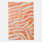 Zebra Oranje en wit afdrukken Theedoek (Verticaal)