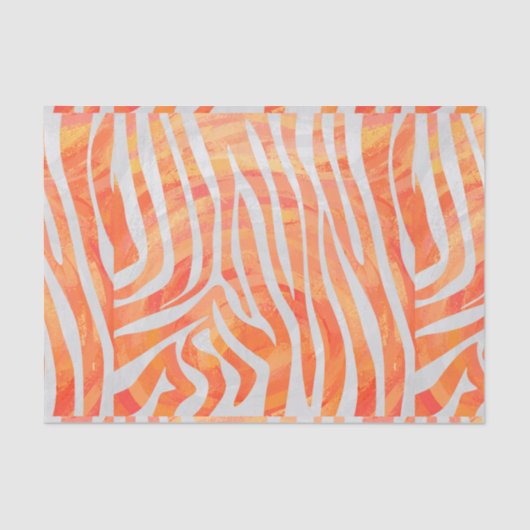 Zebra Oranje en wit afdrukken Tissuepapier (Voorkant)