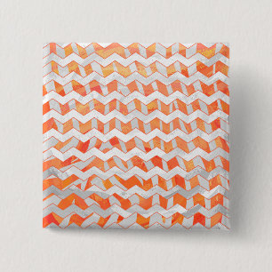 Zebra Oranje en wit afdrukken Vierkante Button 5,1 Cm