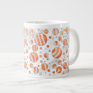 Zebra Oranje en witte poka Dot Grote Koffiekop