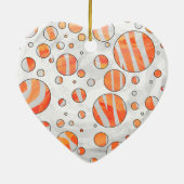 Zebra Oranje en witte poka Dot Keramisch Ornament (Achterkant)