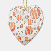 Zebra Oranje en witte poka Dot Keramisch Ornament (Links)