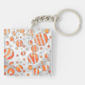 Zebra Oranje en witte poka Dot Sleutelhanger (Achterkant)