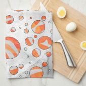 Zebra Oranje en witte poka Dot Theedoek (Quarter Fold)