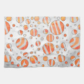 Zebra Oranje en witte poka Dot Theedoek (Horizontaal)