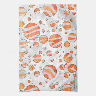 Zebra Oranje en witte poka Dot Theedoek