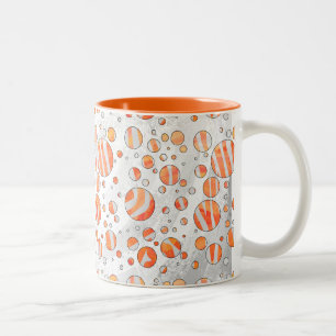 Zebra Oranje en witte poka Dot Tweekleurige Koffiemok