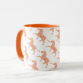 Zebra Oranje en Witte Silhouet Mok (Voorkant links)