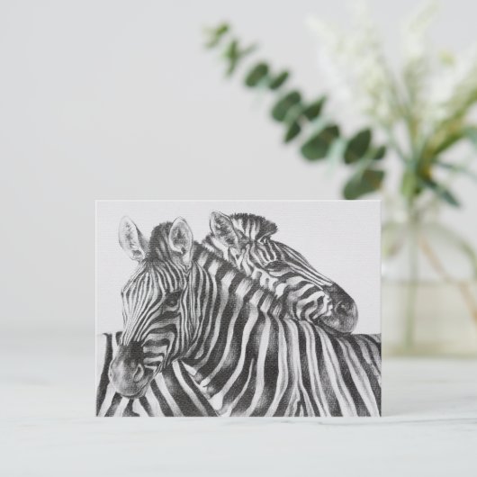 Zebra Original Pencil Drawing Briefkaart (Staand voorkant)