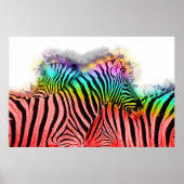 Zebra Paar Art Poster (Voorkant)