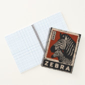 Zebra Paar met Retro Stripes en Rode Zon Notitieboek (Binnen)
