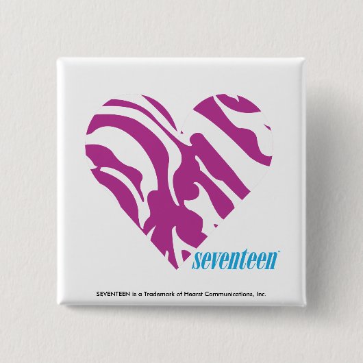 Zebra Paars 2 Vierkante Button 5,1 Cm (Voorkant)