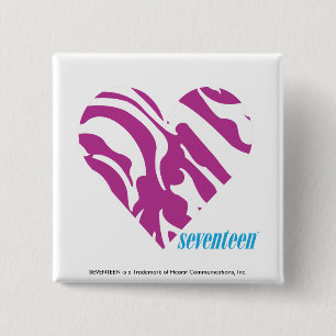 Zebra Paars 2 Vierkante Button 5,1 Cm