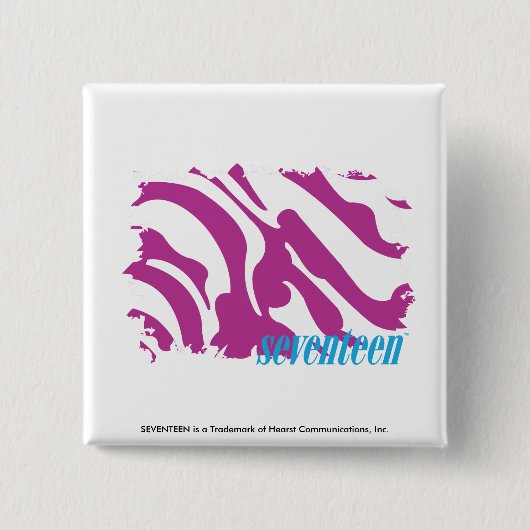 Zebra Paars 3 Vierkante Button 5,1 Cm (Voorkant)