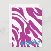 Zebra Paars Briefkaart (Voorkant / Achterkant)