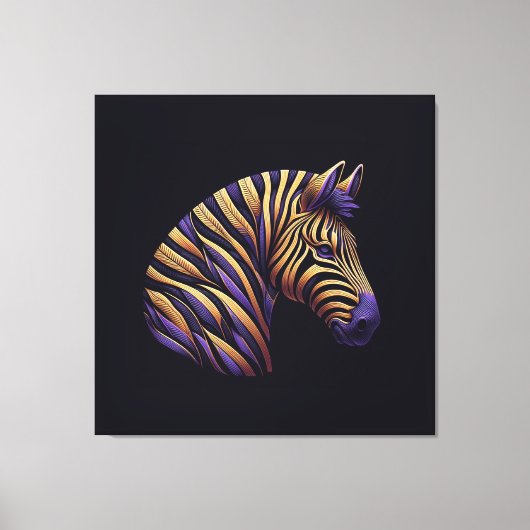 Zebra Paars Canvas Afdruk (Voorkant)