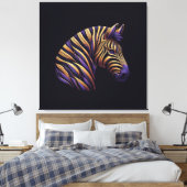 Zebra Paars Canvas Afdruk (Insitu (Slaapkamer))
