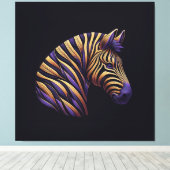 Zebra Paars Canvas Afdruk (Insitu (Houten vloer))