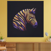 Zebra Paars Canvas Afdruk (Insitu (Woonkamer))