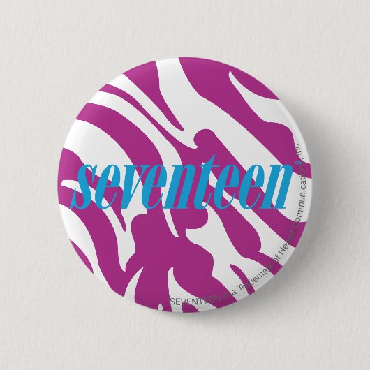 Zebra Paars Ronde Button 5,7 Cm (Voorkant)