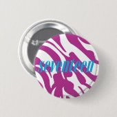 Zebra Paars Ronde Button 5,7 Cm (Voorkant /achterkant)