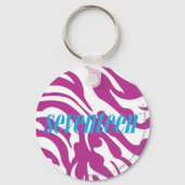 Zebra Paars Sleutelhanger (Voorkant)