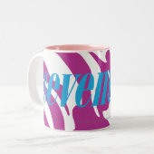 Zebra Paars Tweekleurige Koffiemok (Voorkant links)