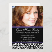 Zebra Paarse Foto Open House Afstuderen in Kaart (Voorkant / Achterkant)