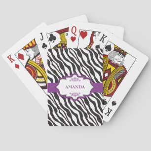 Zebra Paarse lint Pokerkaarten