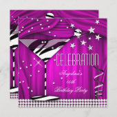 Zebra Paarse roze feestdag Kaart (Voorkant / Achterkant)