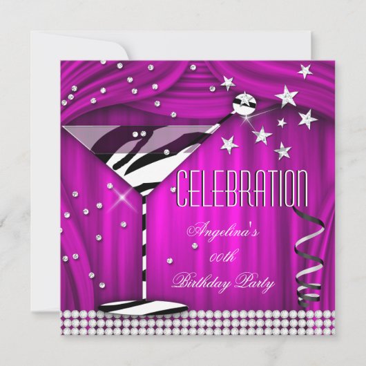 Zebra Paarse roze feestdag Kaart (Voorkant)