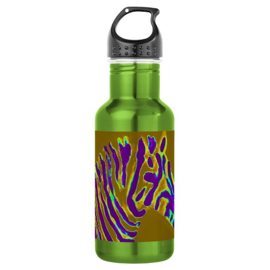 Zebra Paarse streep Waterfles (Voorkant)