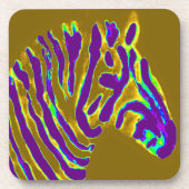 Zebra Paarse strepen Drankjes Onderzetter (Voorkant)