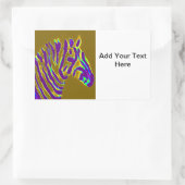 Zebra Paarse strepen op maat Rechthoekige Sticker (Tas)