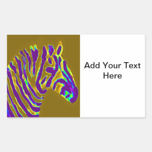 Zebra Paarse strepen op maat Rechthoekige Sticker