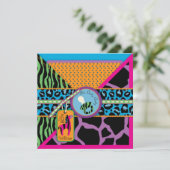 Zebra & Pacifier Safari Animal Print Baby shower Kaart (Staand voorkant)