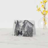 Zebra Pair Notecard Kaart (Gele Bloem)