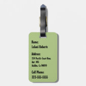 Zebra Palm Aloha Hawaiian Tropical  - Green Bagagelabel (Achterkant verticaal)