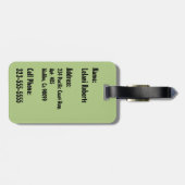 Zebra Palm Aloha Hawaiian Tropical  - Green Bagagelabel (Achterkant horizontaal)