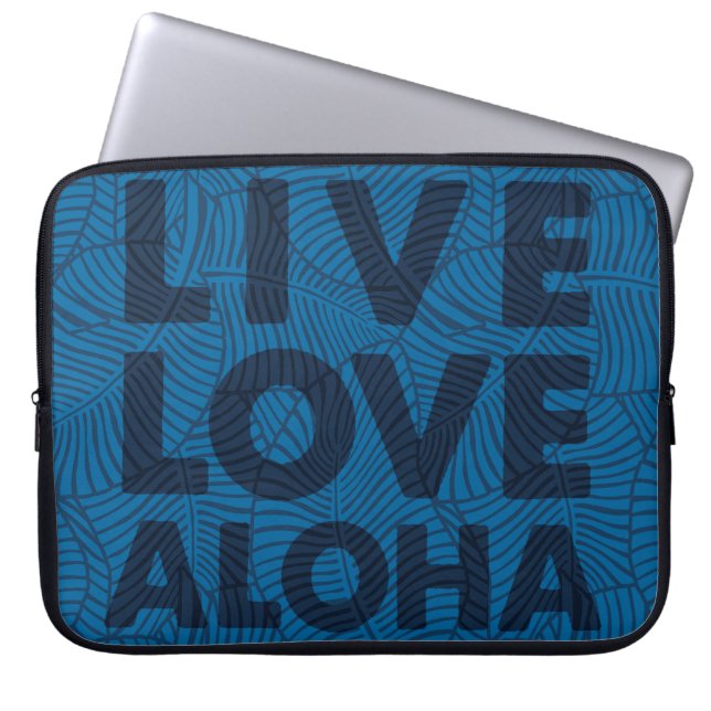 Zebra Palm Aloha Hawaiian Tropical Wetsuit noteboo Laptop Sleeve (Voorkant)