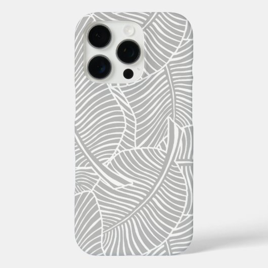 Zebra Palm Hawaïaans Tropisch Zilver Grijs Case-Mate iPhone Case (Achterkant)