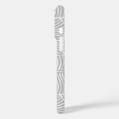 Zebra Palm Hawaïaans Tropisch Zilver Grijs Case-Mate iPhone Case (Achterkant / Links)