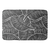 Zebra Palm Hawaiian Tropical Black and White Badmat (Voorkant)