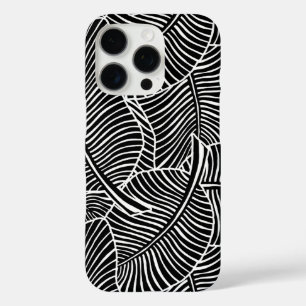 Zebra Palm Hawaiian Tropical Black and White iPhone 16 Pro Hoesje