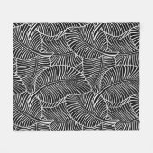 Zebra Palm Hawaiian Tropical Black and White Fleece Deken (Voorkant (Horizontaal))