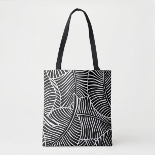 Zebra Palm Hawaiian Tropical Black Beach tas