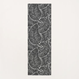 Zebra Palm Hawaiian Tropical Black omkeerbaar Yogamat